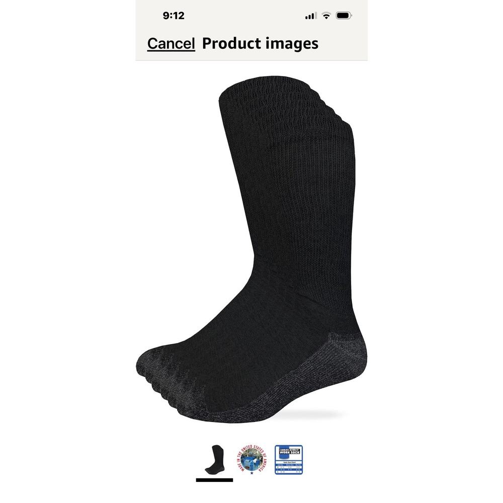 Carolina Ultimate Men's Non-Binding Everyday Crew Socks 2 Pair Pack